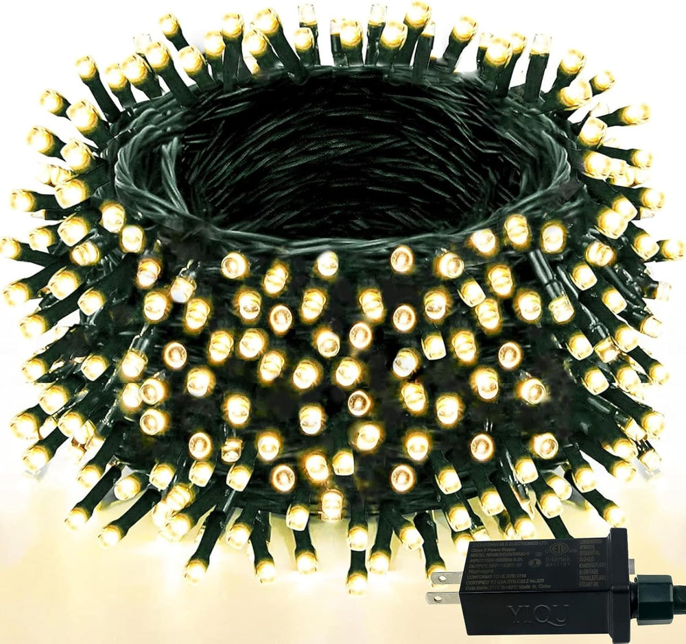 Upgraded 75.8 FT 200 LED Christmas String Lights Outdoor/Indoor, Timer & Memory Function & 8 Modes, Extendable Green Wire Waterproof Fairy String Lights for Xmas Tree Holiday Party Garden (Warm White)
