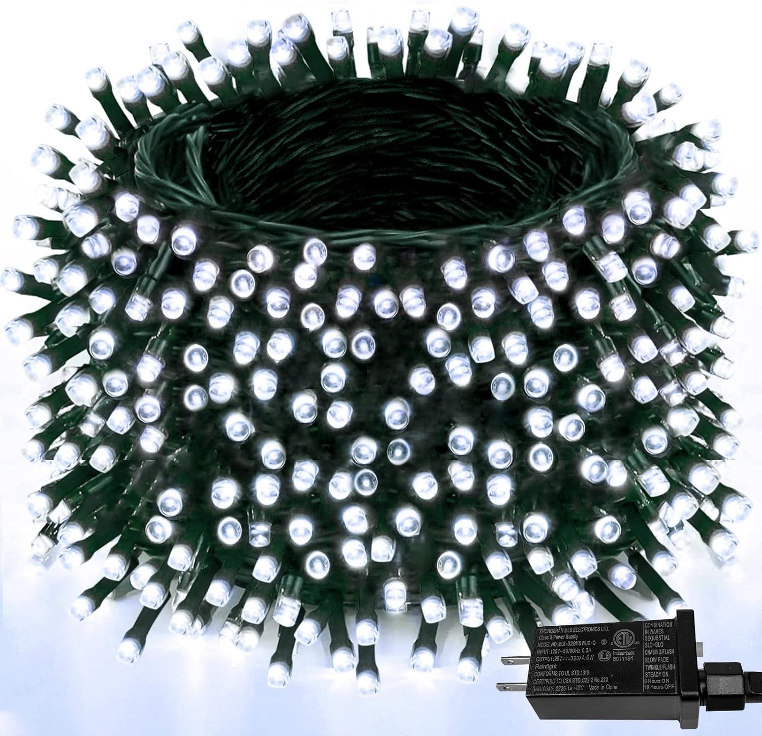 Upgraded 75.8 FT 200 LED Christmas String Lights Outdoor/Indoor, Timer & Memory Function & 8 Modes, Extendable Green Wire Waterproof Fairy String Lights for Xmas Tree Holiday Party Garden (Warm White)