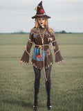 Scary Scarecrow Costume for Adult Women Halloween Dress up Party Cosplay