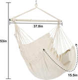 Hammock Chair Hanging Rope Swing, Hanging Kit Swing Hanger, Durability(White)