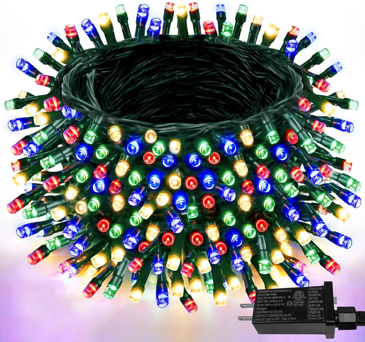 Upgraded 75.8 FT 200 LED Christmas String Lights Outdoor/Indoor, Timer & Memory Function & 8 Modes, Extendable Green Wire Waterproof Fairy String Lights for Xmas Tree Holiday Party Garden (Warm White)