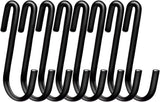 30 Pack 2.4 Inches S Hooks for Hanging on Wire Shelves, Black S Shaped Hanging Hooks Hangers Pan Holder Pot Wire Rack Hooks for Kitchenware Spoons Pans Pots Utensils Jeans Bags Towels Plants,