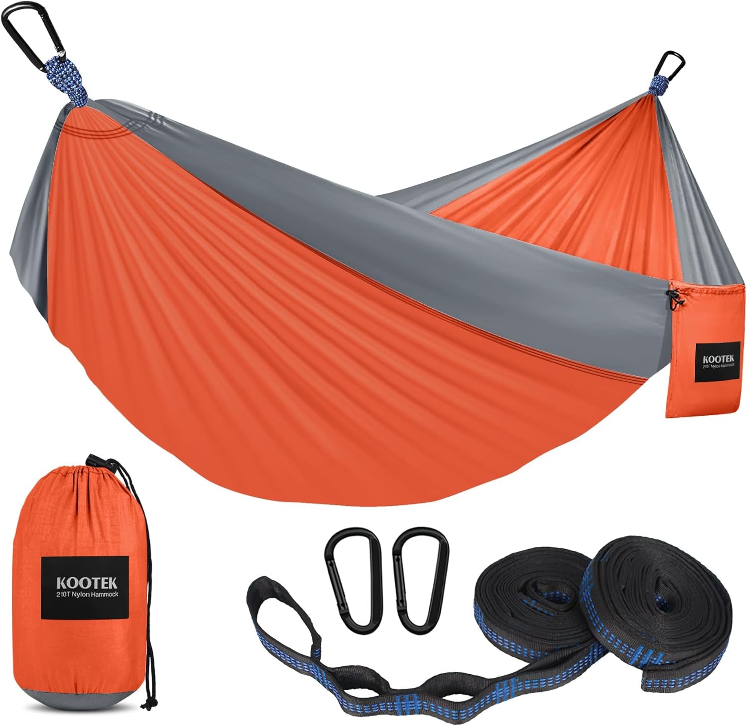Camping Hammock, Portable Hammocks with Tree Straps & Attached Carry Bag, Camping Essentials Gear, Perfect for outside Indoor Hiking Beach Backpack Travel