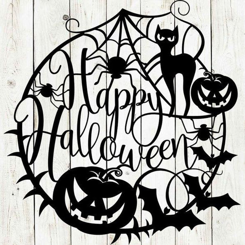 Happy Halloween Web Metal Sign Door Decor, Halloween Metal Sign, Scary, Halloween, Spider Web Sign, Halloween Decor, Halloween Door Hanger