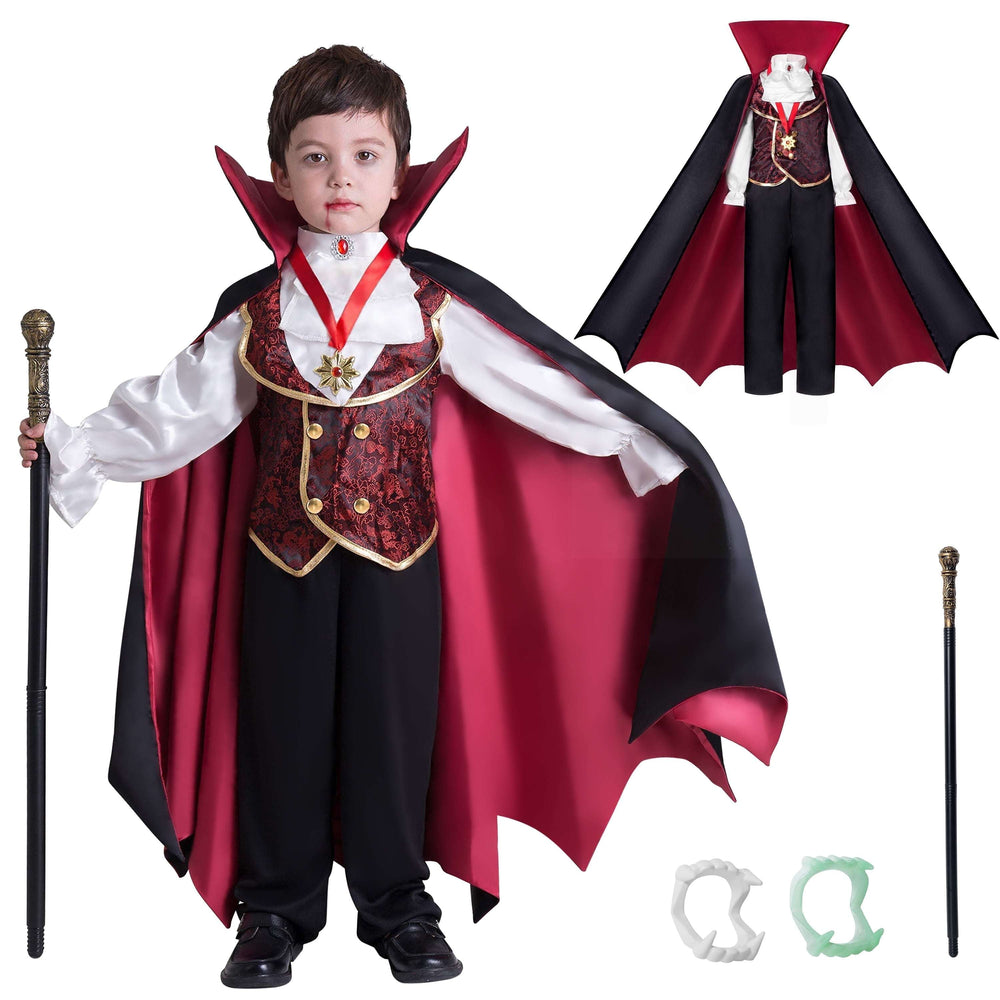Halloween Vampire Costume Set for Adult Halloween Men'S Vampire Cape, Medieval Costume Party Fancy Dress-Up