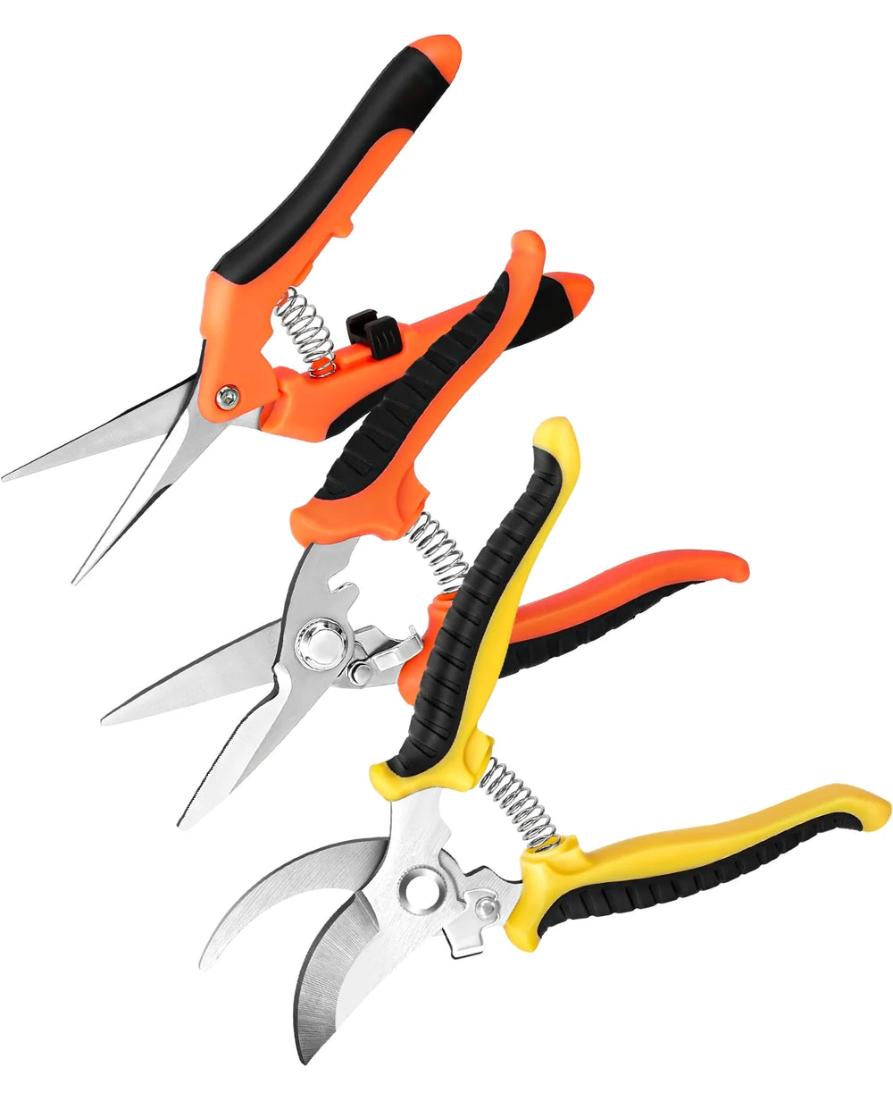3 Pack Garden Pruning Shears, Stainless Steel Garden Shears, Gardening Shears, Gardening Scissors, Garden Scissors, Garden Clippers, Pruning Snips, Pruning Shears for Gardening Garden Tools