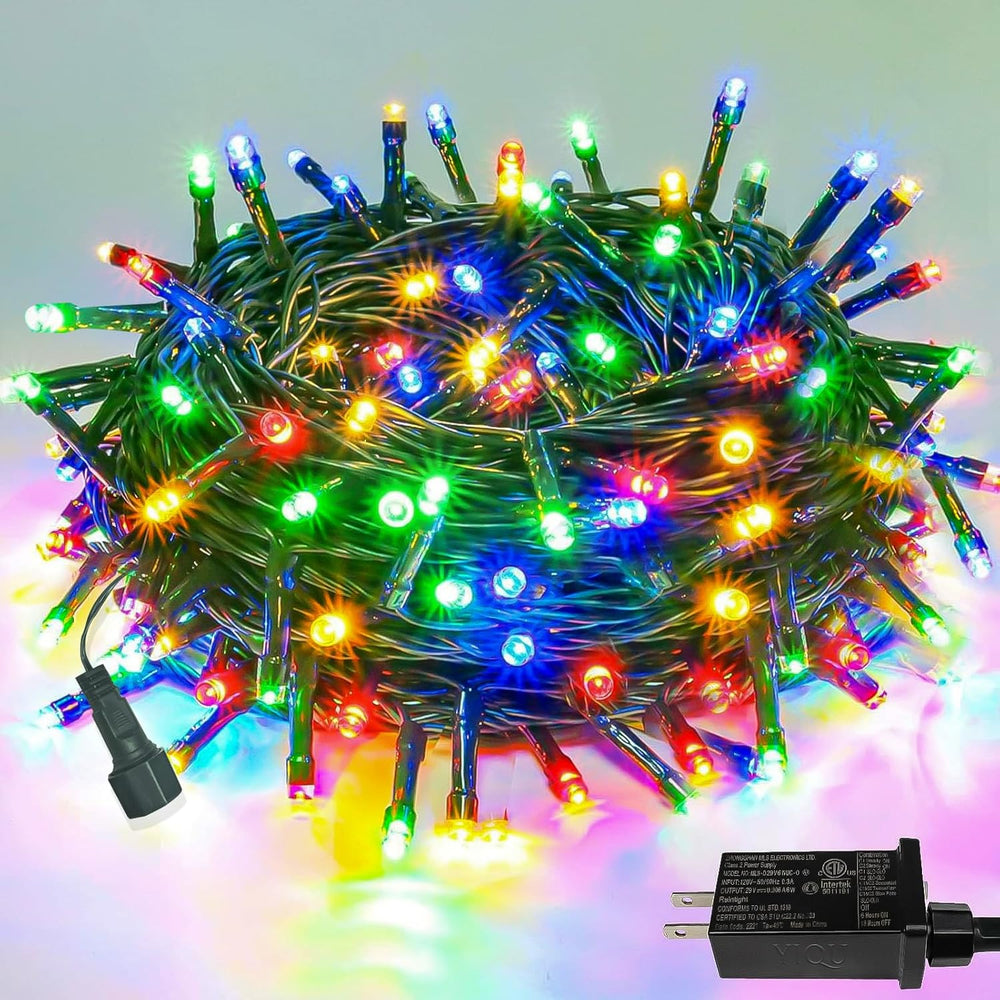 Upgraded 75.8 FT 200 LED Christmas String Lights Outdoor/Indoor, Timer & Memory Function & 8 Modes, Extendable Green Wire Waterproof Fairy String Lights for Xmas Tree Holiday Party Garden (Warm White)