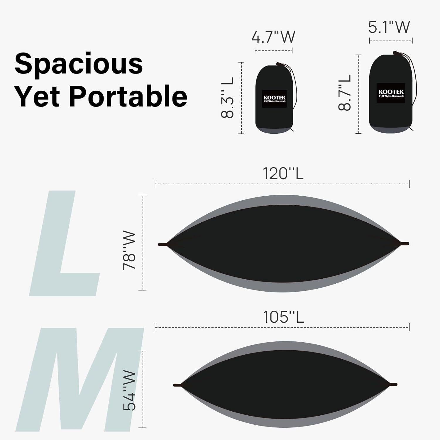 Camping Hammock, Portable Hammocks with Tree Straps & Attached Carry Bag, Camping Essentials Gear, Perfect for outside Indoor Hiking Beach Backpack Travel