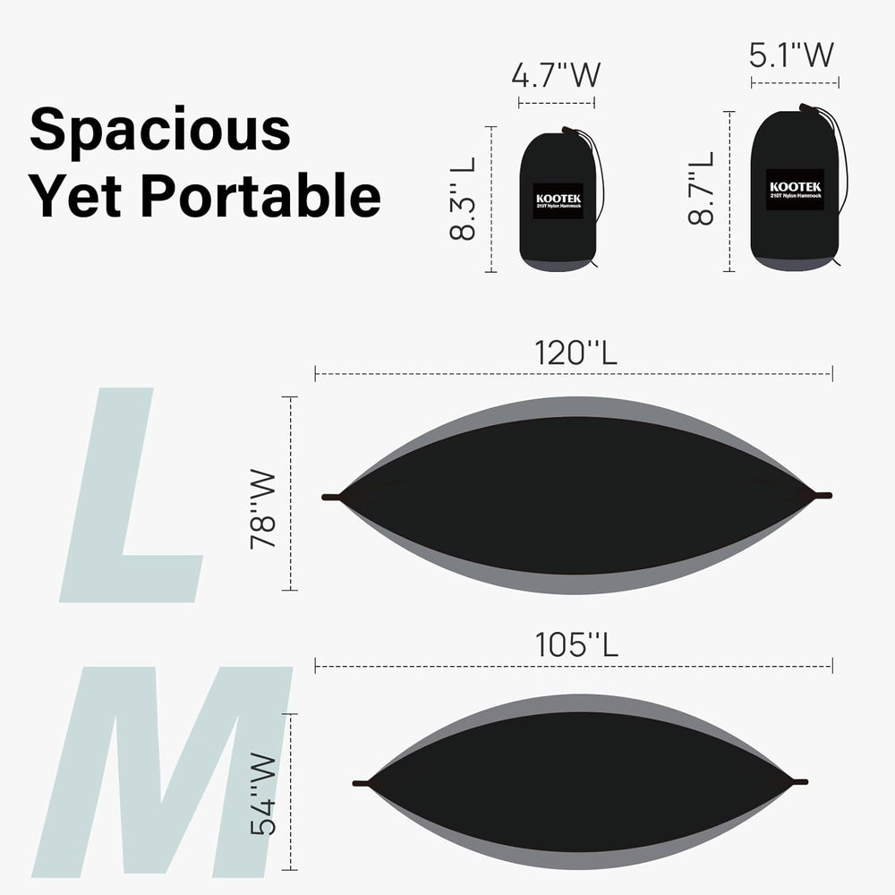 Camping Hammock, Portable Hammocks with Tree Straps & Attached Carry Bag, Camping Essentials Gear, Perfect for outside Indoor Hiking Beach Backpack Travel