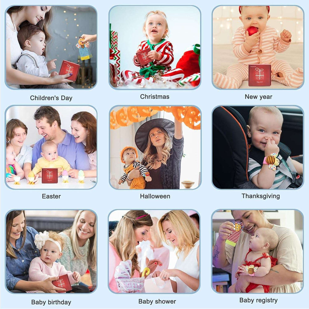 Baby Rattles Toys for 0-12 Month, Infant Girl Boy Toys for Babies 3-6 Months, Newborn Hand & Foot Toys for 0 to 9 Months, Baby Shower Gifts Set with Wrist Rattle Socks
