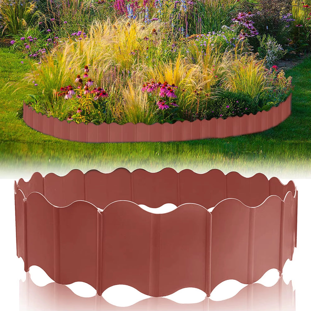 20Pcs Garden Edging Border, Garden Landscape Edging Borders, Plastic Garden Fence Edging, Interlocking Landscaping Edging