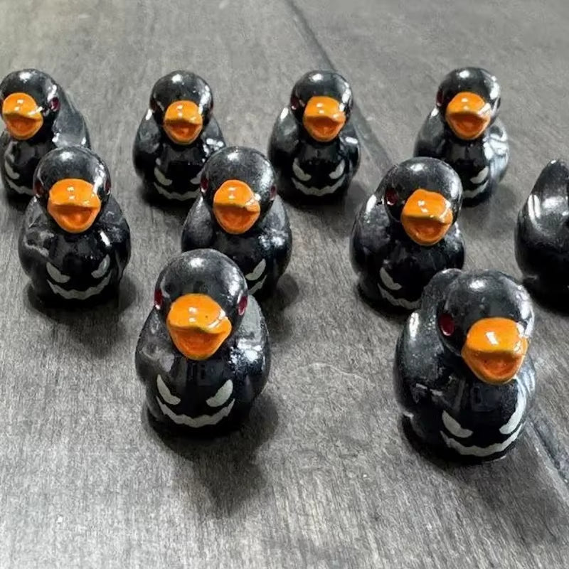 5/10 Pcs Mini Resin Halloween Duck Miniatures Figurines, DIY Fairy Crafts Project Micro Landscape Ornament Accessories Supplies