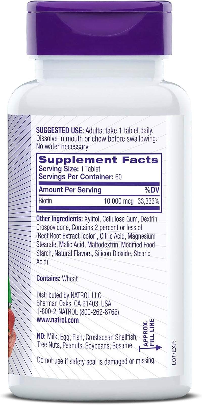 Biotin 10000Mcg, 4X Faster Dissolve Supplement for Healthy Hair, Skin and Nails for Those Low in Biotin, plus Energy Metabolism Support, 60 Tablets, up to a 60 Day Supply