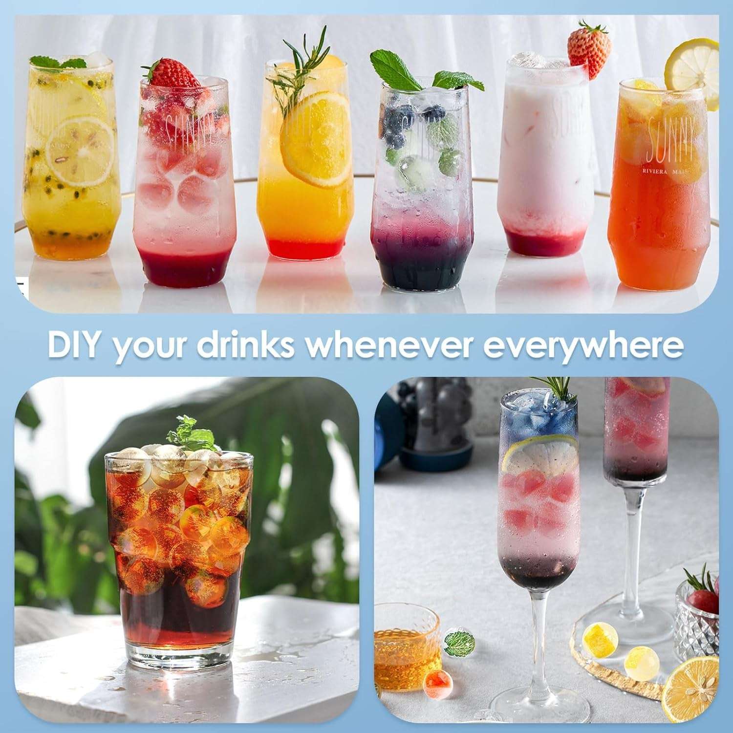 Ice Cube Tray with Lid and Bin - round Ice Trays for Freezer with Lid - Ice Cube Trays for Freezer with Ice Container (1"-2PACK Pink)