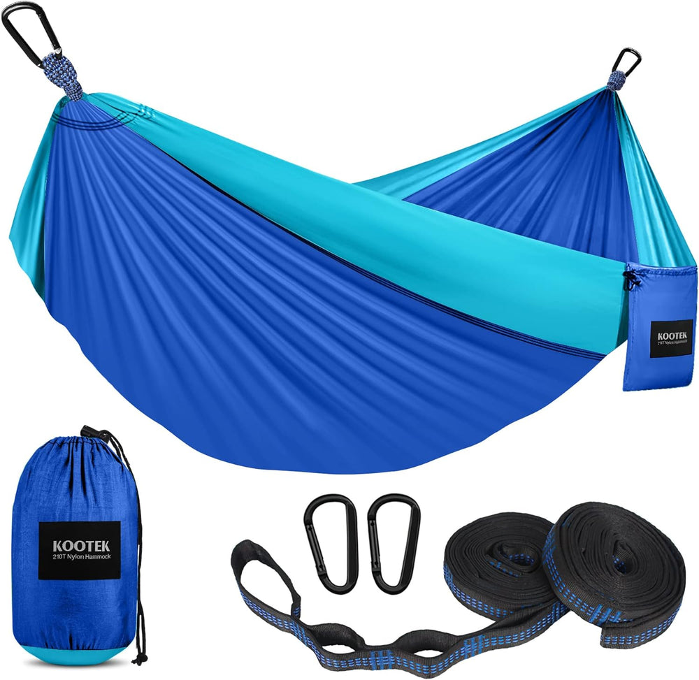Camping Hammock, Portable Hammocks with Tree Straps & Attached Carry Bag, Camping Essentials Gear, Perfect for outside Indoor Hiking Beach Backpack Travel