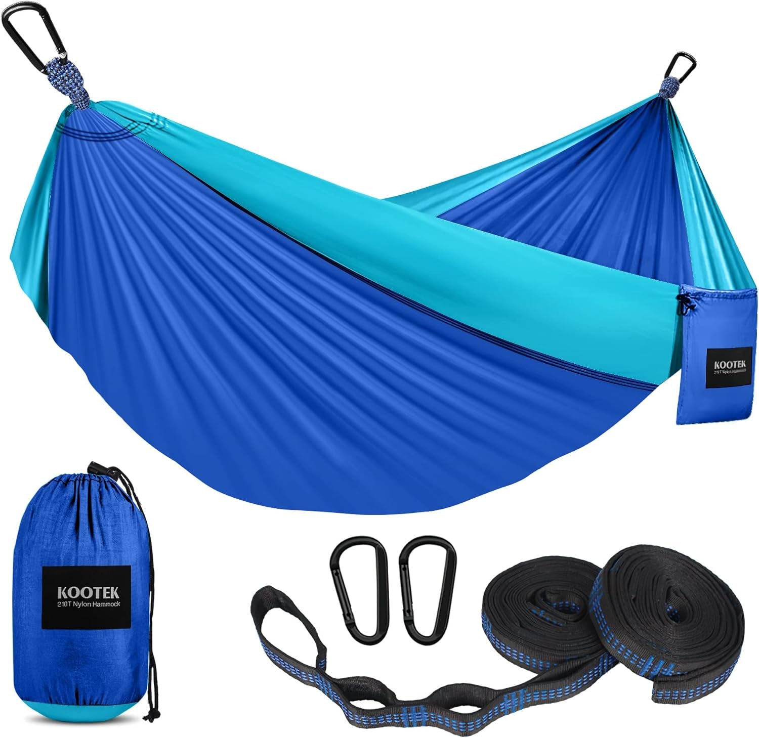 Camping Hammock, Portable Hammocks with Tree Straps & Attached Carry Bag, Camping Essentials Gear, Perfect for outside Indoor Hiking Beach Backpack Travel