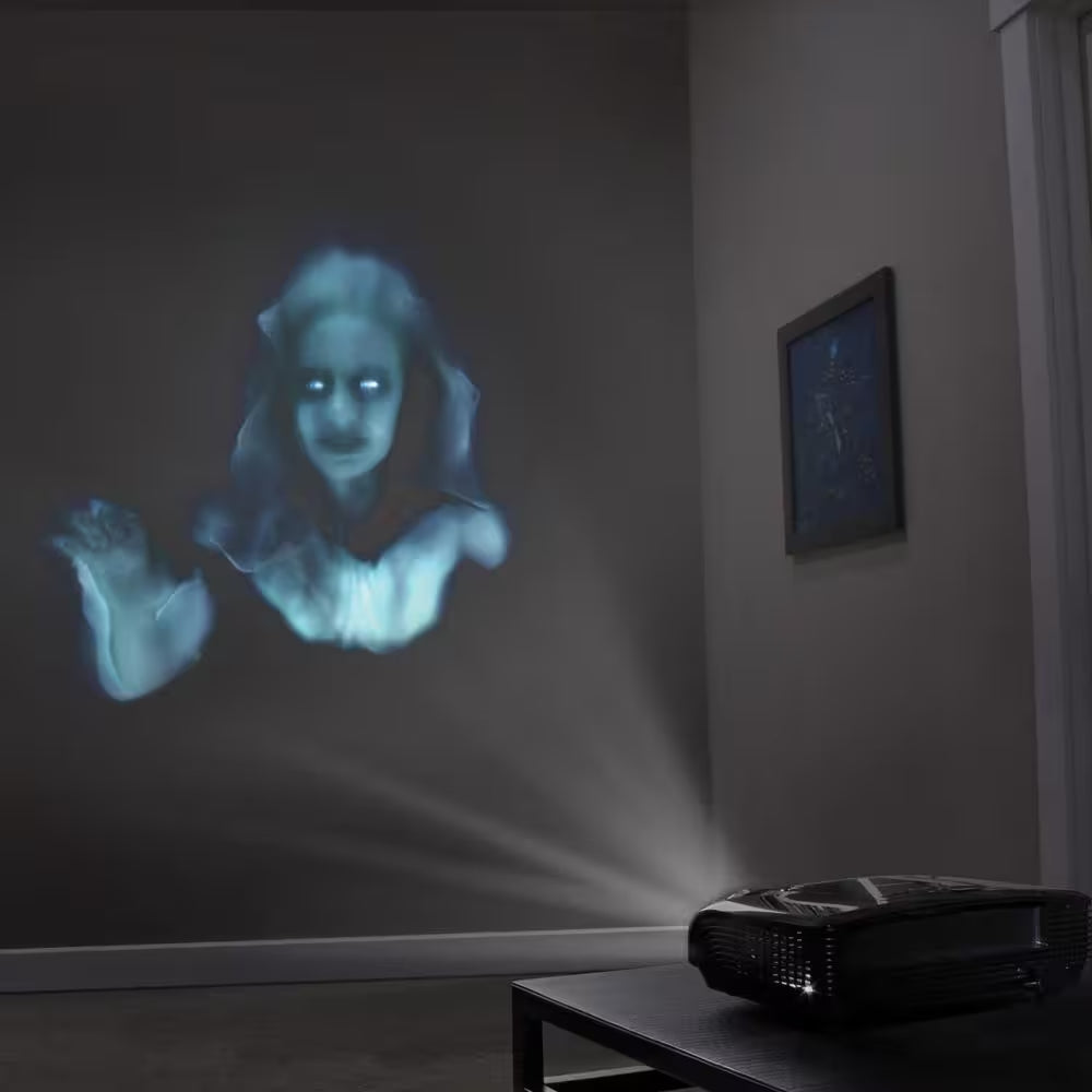 USB Projector Kit-Atmosfx Ghostly Apparitions I USB Projector 5.5 Ft. X 9 Ft. L Gray Holographic Screen