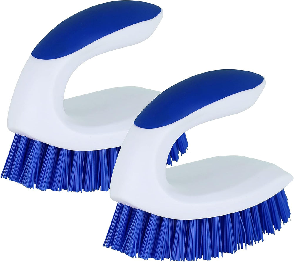 Scrub Brush, 2 Pack Household Cleaning Brushes with Stiff Bristles, Scrubbing Brush for Carpet, Shower, Bathtub, Kitchen, Pool Tile, Bathroom Scrubber, Small
