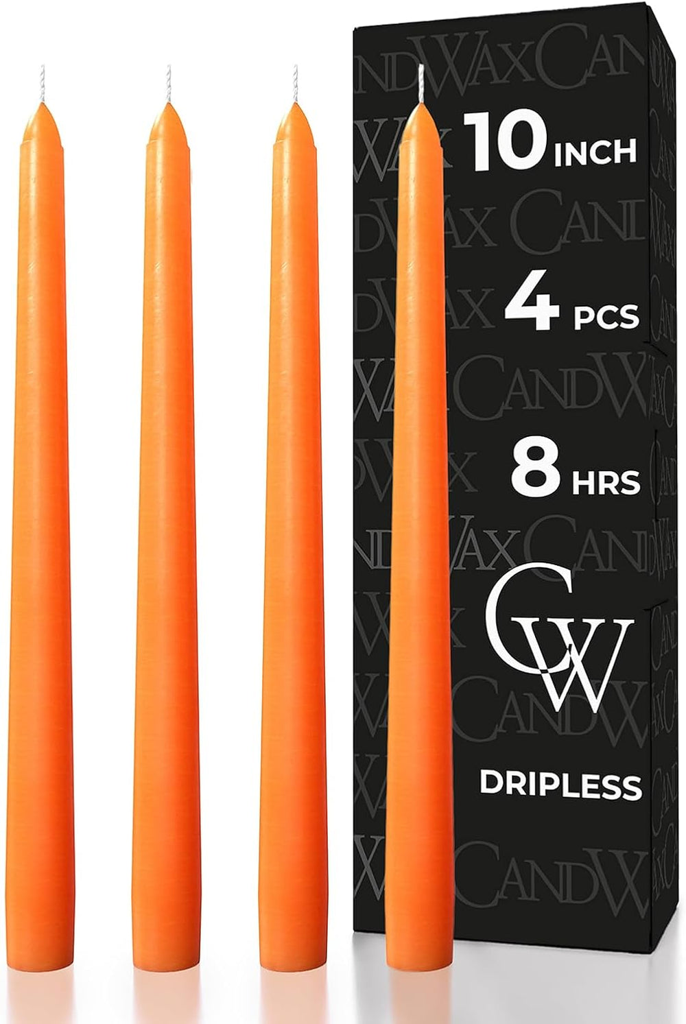 10 Inch Taper Candles - Set of 4 Dripless Unscented Candlesticks - Perfect for Dinner and Household Use - Light Blue