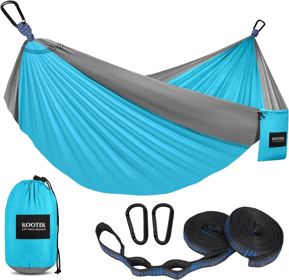Camping Hammock, Portable Hammocks with Tree Straps & Attached Carry Bag, Camping Essentials Gear, Perfect for outside Indoor Hiking Beach Backpack Travel