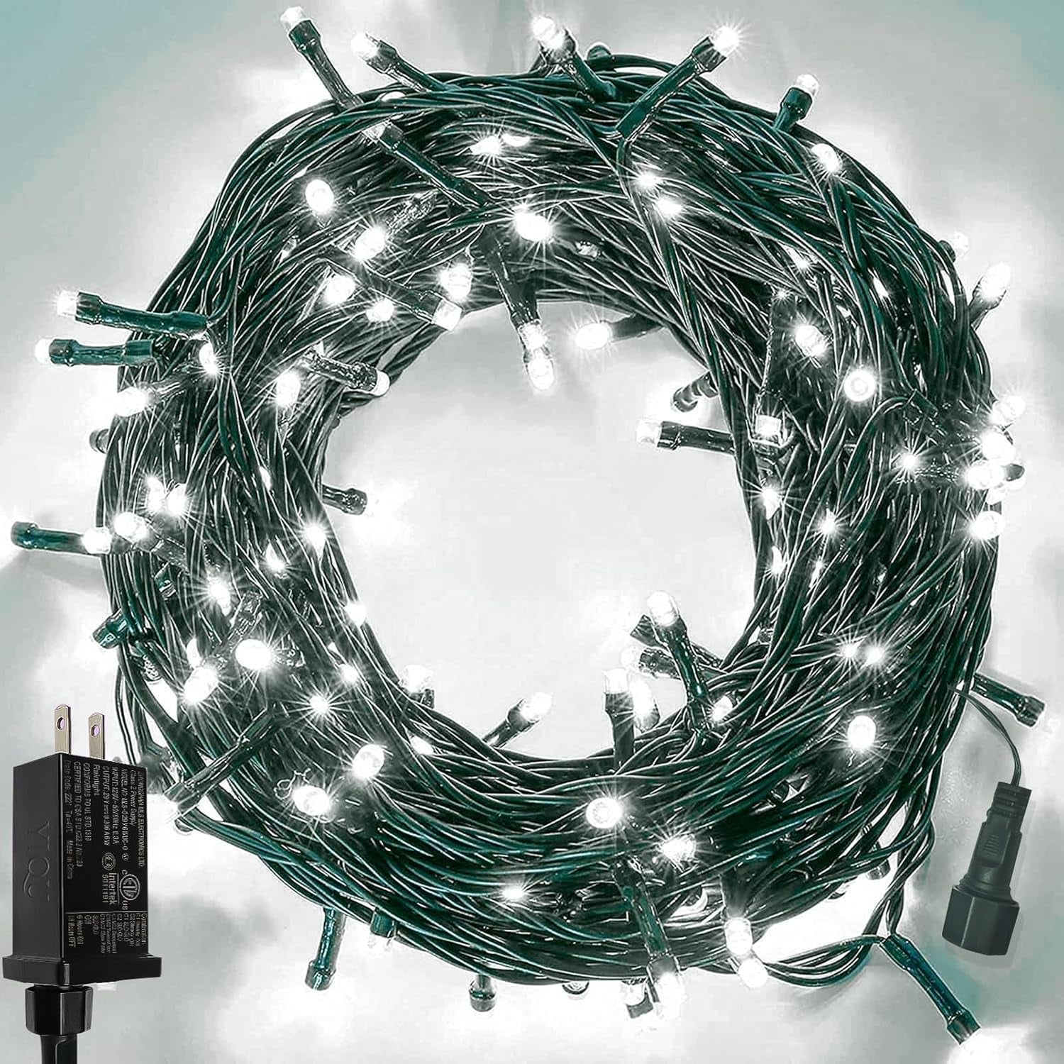 Upgraded 75.8 FT 200 LED Christmas String Lights Outdoor/Indoor, Timer & Memory Function & 8 Modes, Extendable Green Wire Waterproof Fairy String Lights for Xmas Tree Holiday Party Garden (Warm White)