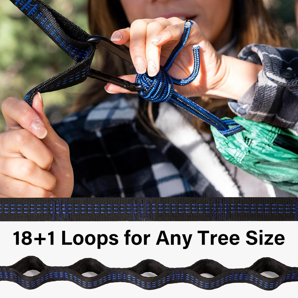 Camping Hammock, Portable Hammocks with Tree Straps & Attached Carry Bag, Camping Essentials Gear, Perfect for outside Indoor Hiking Beach Backpack Travel