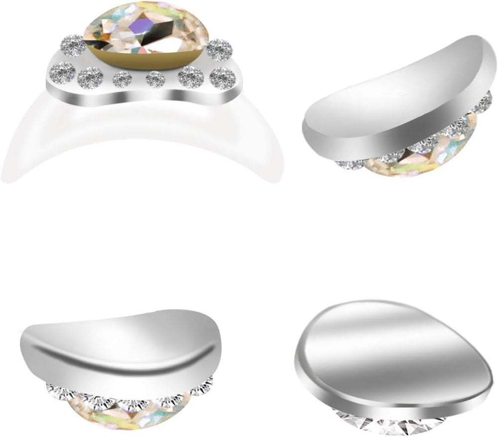 48Pcs Nail Crystal AB Rhinestones, Nail Diamonds Glass Metal Gems Jewels Stones for 3D Nails Art Decoration(24 Styles)