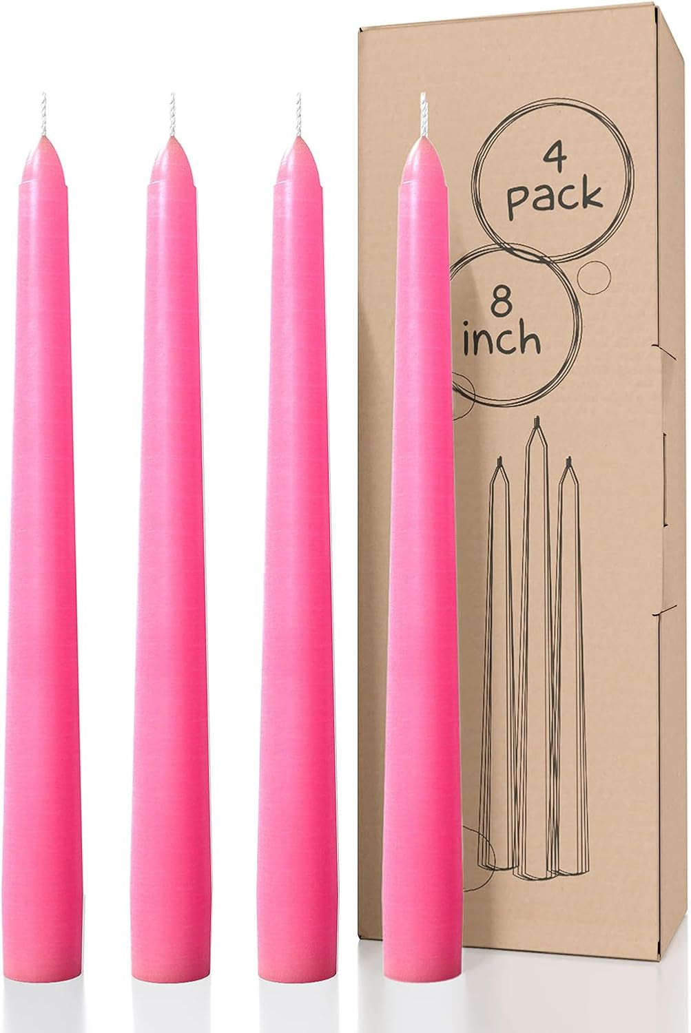 10 Inch Taper Candles - Set of 4 Dripless Unscented Candlesticks - Perfect for Dinner and Household Use - Light Blue