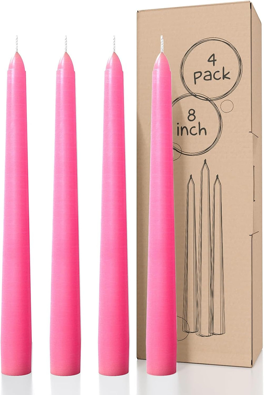 10 Inch Taper Candles - Set of 4 Dripless Unscented Candlesticks - Perfect for Dinner and Household Use - Light Blue