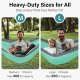 Camping Hammock, Portable Hammocks with Tree Straps & Attached Carry Bag, Camping Essentials Gear, Perfect for outside Indoor Hiking Beach Backpack Travel