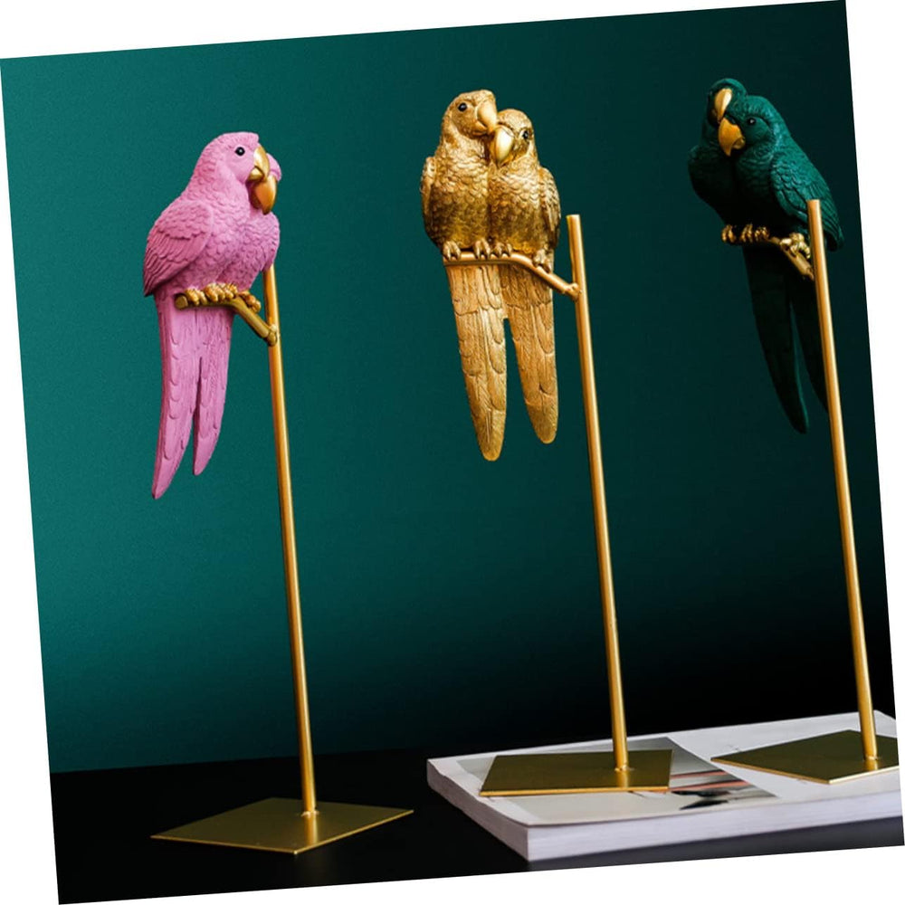 Couple Parrot Ornament Fashionable Desktop Decoration Nordic Style Parrot Figurine for Home Office Living Room and Cafe Decor