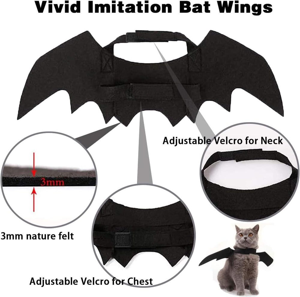 Halloween Dog Costume Pet Bat Wings for Adjustable Funny Cat Bat Wings Party Outfit Cosplay Apparel for Small Medium Large Dogs Doggy (S)