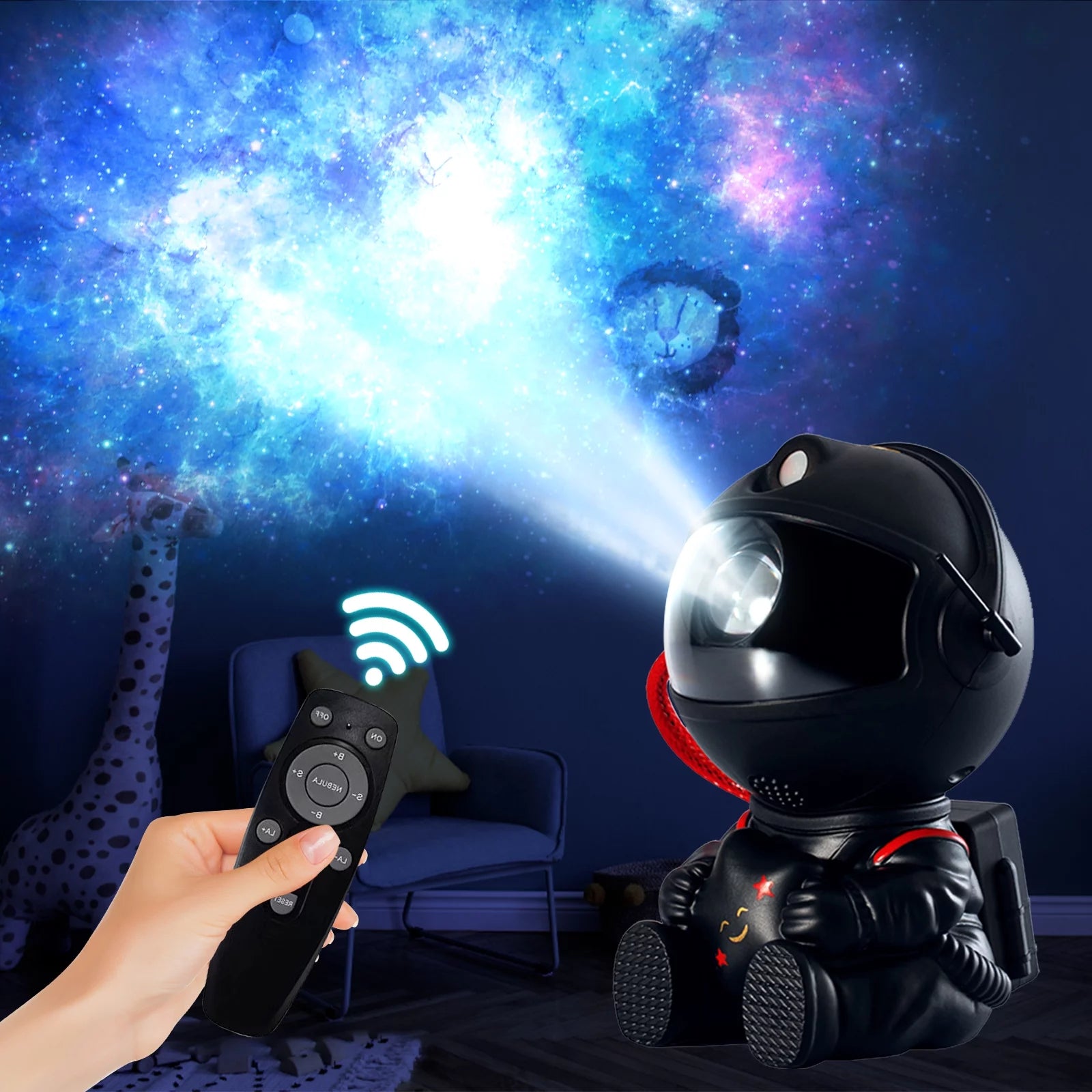 Astronaut Galaxy Projector, Starry Sky Nebula Projection Night Light with Remote Control and Timer, Suitable for Bedroom and Party Decoration