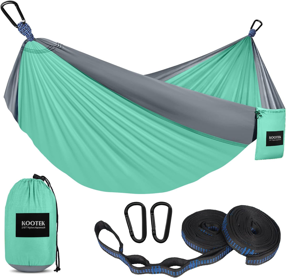 Camping Hammock, Portable Hammocks with Tree Straps & Attached Carry Bag, Camping Essentials Gear, Perfect for outside Indoor Hiking Beach Backpack Travel