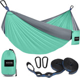 Camping Hammock, Portable Hammocks with Tree Straps & Attached Carry Bag, Camping Essentials Gear, Perfect for outside Indoor Hiking Beach Backpack Travel