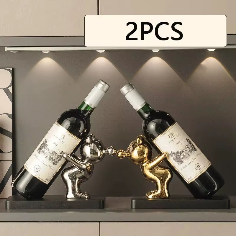 1/2 PCS Creative Wine Rack Ceramic Cartoon Decoration Living Room Home Decoration Cute Storage Rack Home Kitchen Bar Decoration