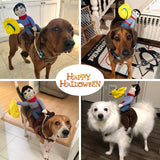 Dog Halloween Costume Funny Dog Cowboy Riding Costume Pet Costume Cat Suit Cowboy Rider Style for Small Medium Large Dogs (Cowboy, Small)