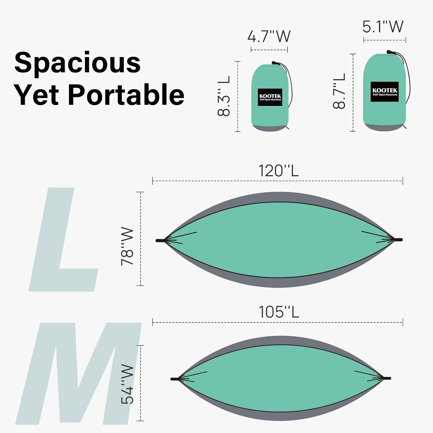 Camping Hammock, Portable Hammocks with Tree Straps & Attached Carry Bag, Camping Essentials Gear, Perfect for outside Indoor Hiking Beach Backpack Travel