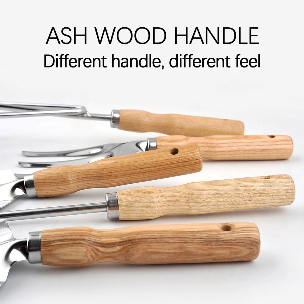 Home Gadgets Wooden Handle Stainless Steel Garden Planting Tools for Growing Vegetables Growing Flowers and Pulling Weeds Household Shovel Rake Tools on Sale and Clearance