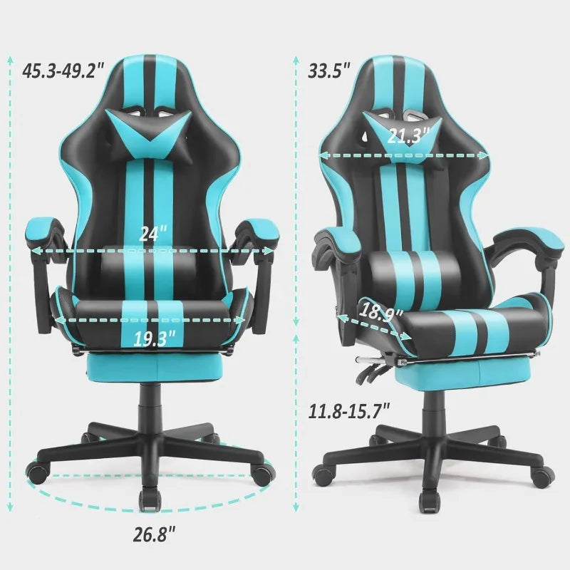 Ferghana Miami Blue Gaming Chair, Gamer Chair, PC Gaming Chair, Ergonomic Gaming Chair, Computer Gaming Chair,Blue