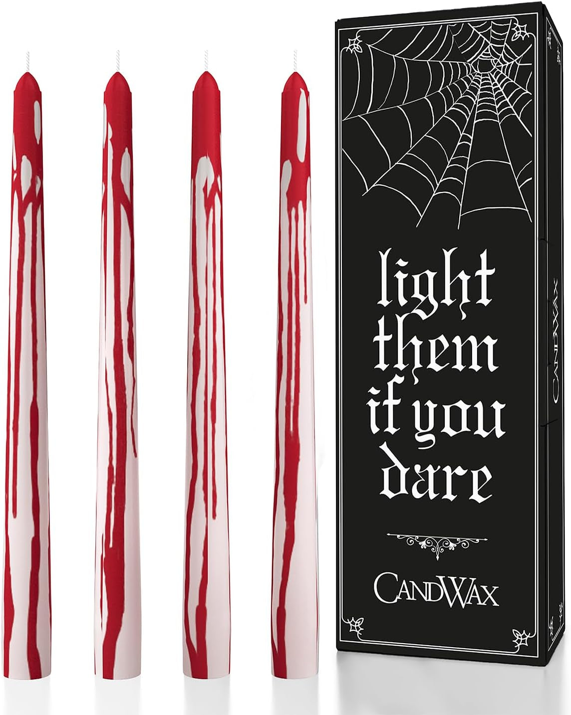 10 Inch Taper Candles - Set of 4 Dripless Unscented Candlesticks - Perfect for Dinner and Household Use - Light Blue