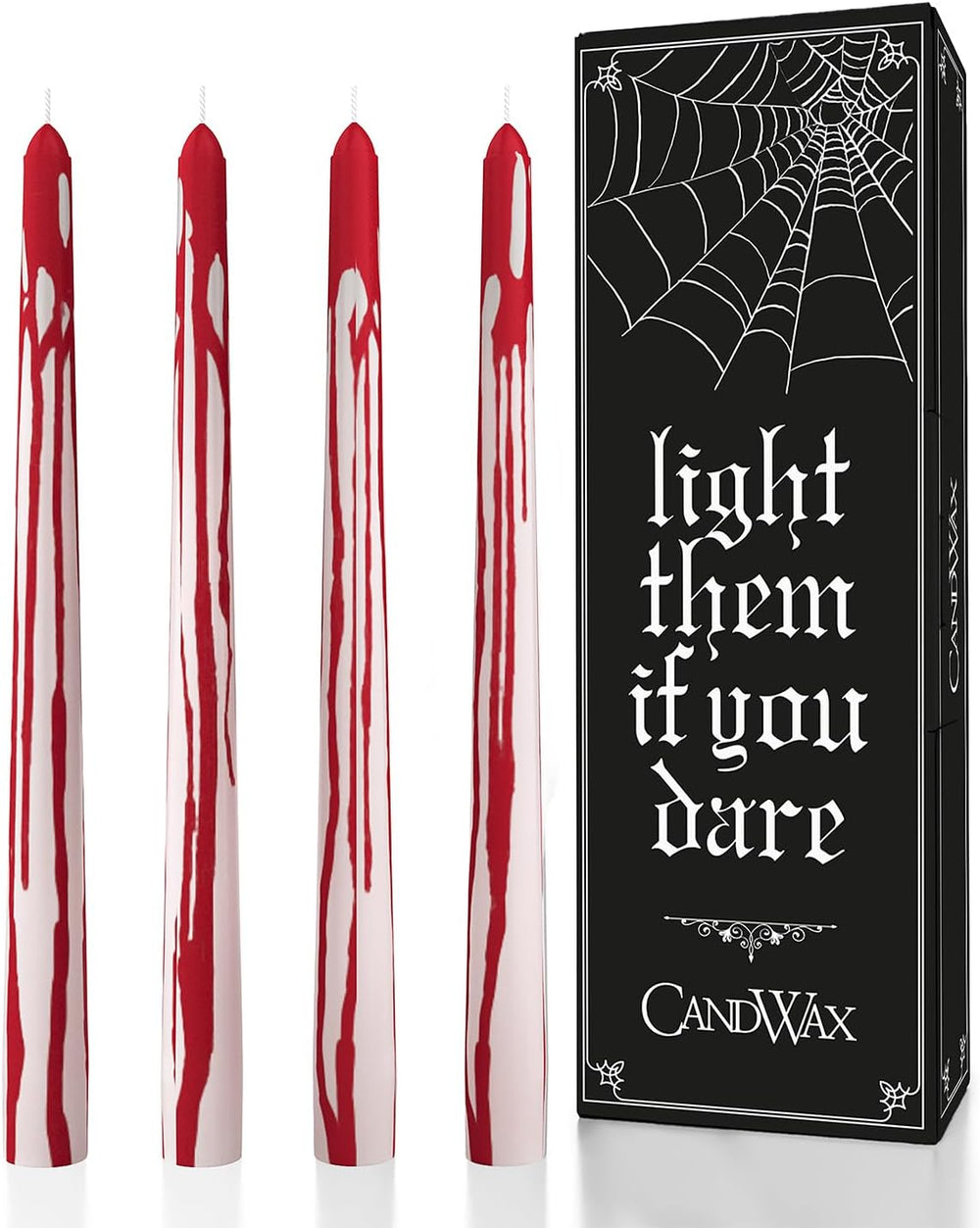 10 Inch Taper Candles - Set of 4 Dripless Unscented Candlesticks - Perfect for Dinner and Household Use - Light Blue