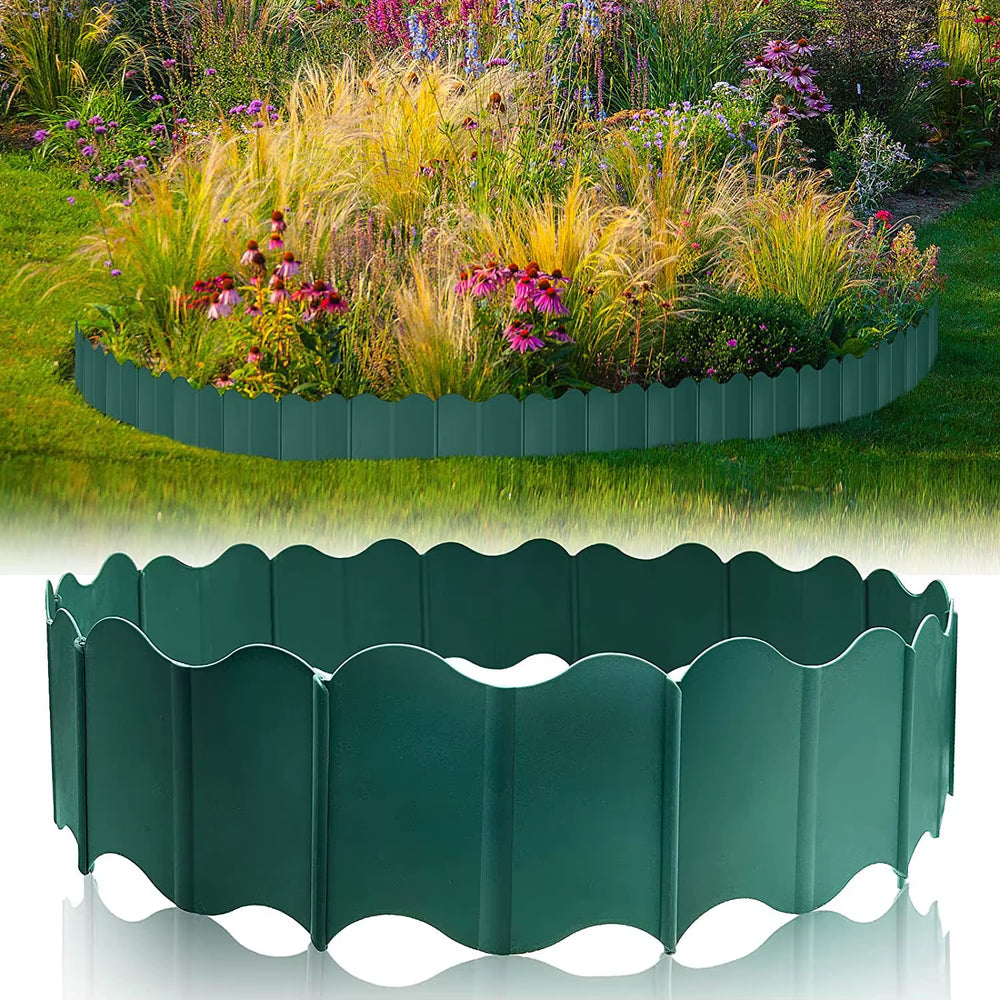 20Pcs Garden Edging Border, Garden Landscape Edging Borders, Plastic Garden Fence Edging, Interlocking Landscaping Edging