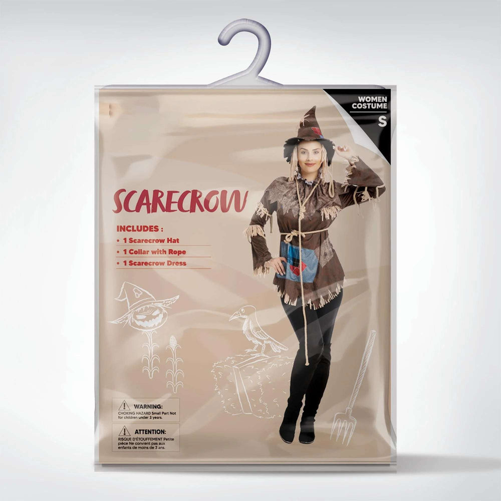 Scary Scarecrow Costume for Adult Women Halloween Dress up Party Cosplay