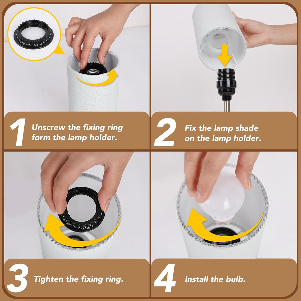 12.8" Touch Control Table Lamp, 3-Way Dimmable Small Bedside Nightstand Lamp with 2 USB Ports, Modern Table Lamp with 5000K Daylight LED Bulb for Living Room (2 Pack)