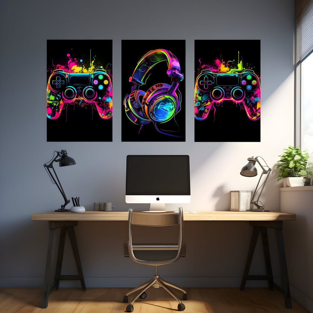 Gaming Poster Neon Gaming Prints Gaming Wall Art Gaming Room Decor Gamer Gift Gaming Posters Neon Boys Bedroom Decor Video Game Print Gaming